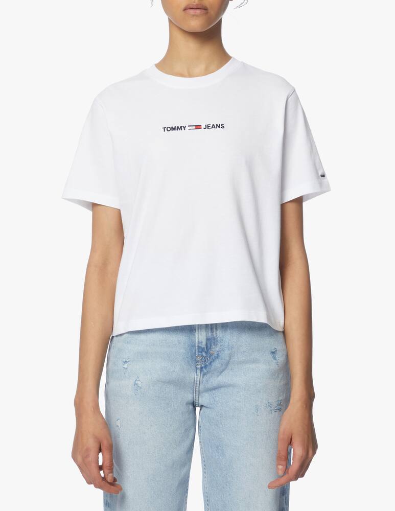 rinascente Tommy Jeans T-shirt in cotone con logo lineare