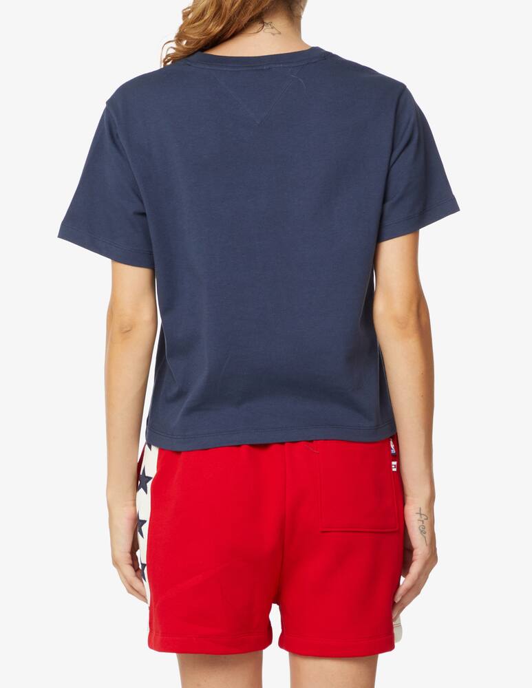 rinascente Tommy Jeans  Boxy Linear Logo cotton t-shirt - Blue