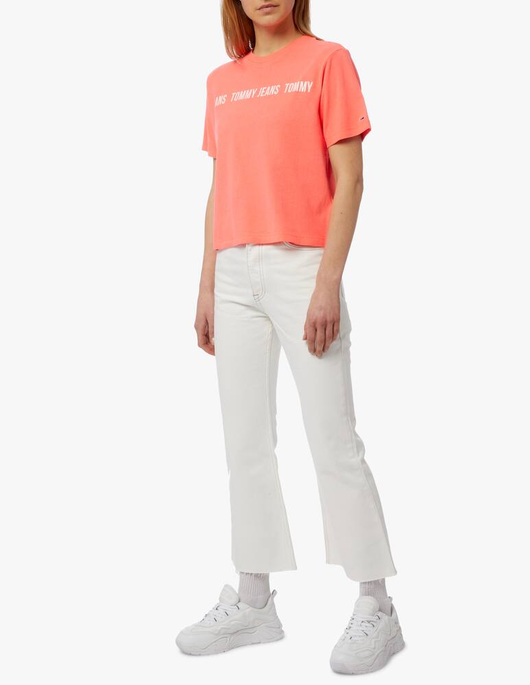 rinascente Tommy Jeans T-shirt in cotone con logo tape