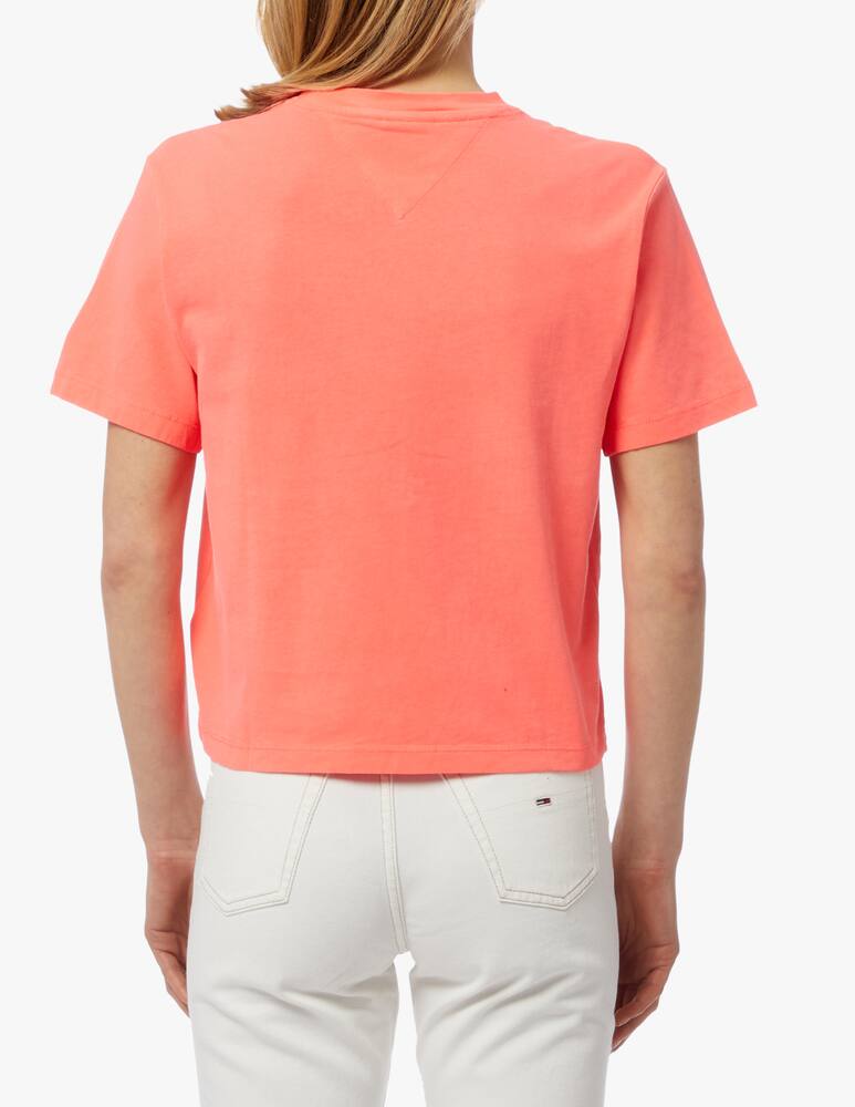 rinascente Tommy Jeans T-shirt in cotone con logo tape