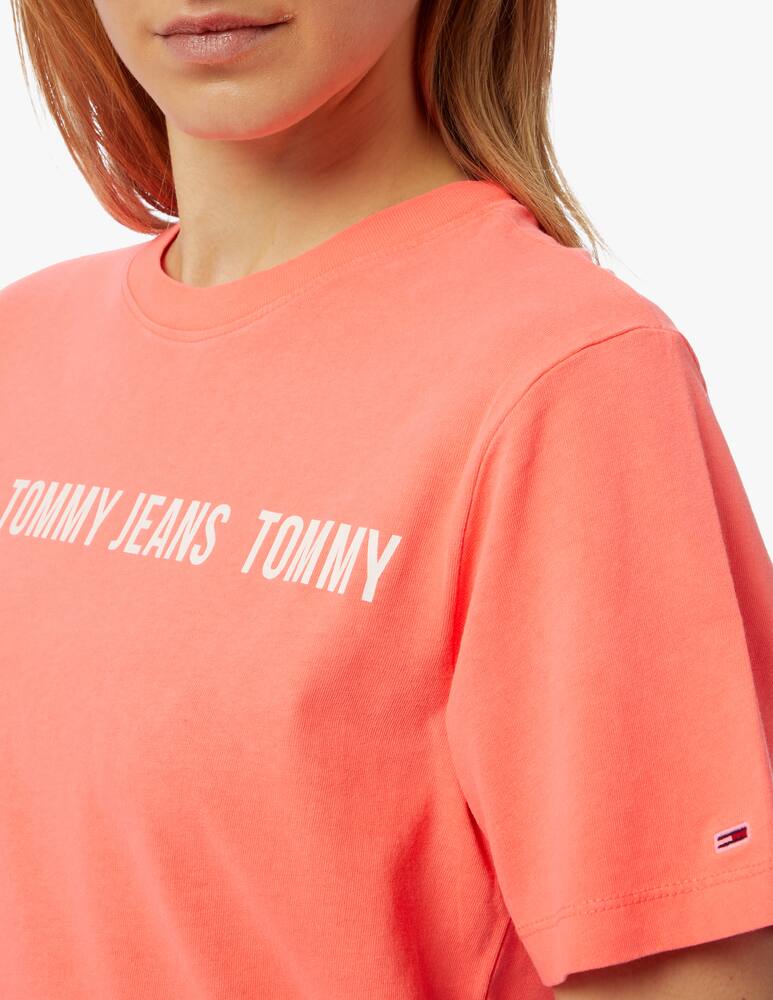 rinascente Tommy Jeans T-shirt in cotone con logo tape