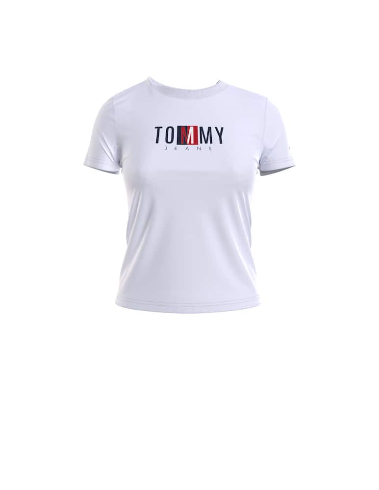 rinascente Tommy Jeans T-shirt in cotone con logo bandiera
