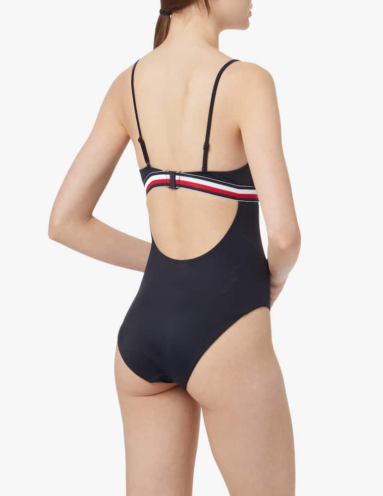 rinascente Tommy Hilfiger Triangle one piece bikini - blue
