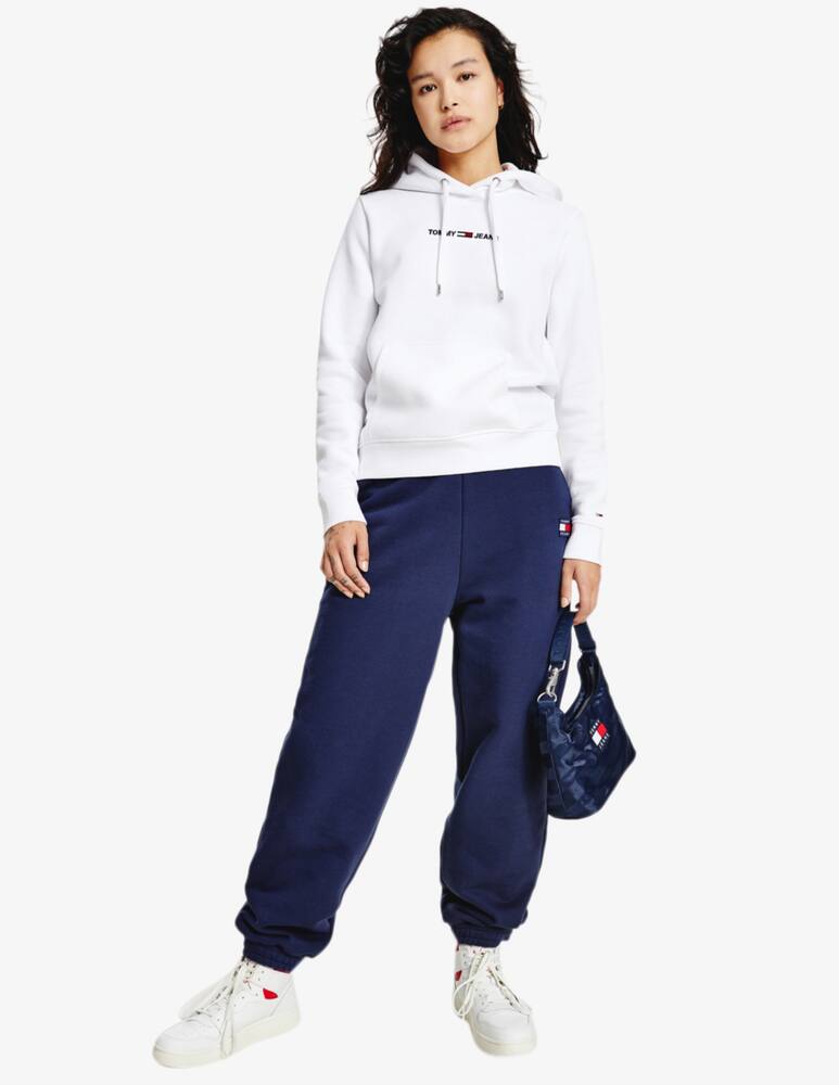 Tommy Jeans Felpa con cappuccio in cotone Linear Logo - Bianco - immagine 1 Tommy Jeans Felpa con cappuccio in cotone Linear Logo - Bianco - immagine 1