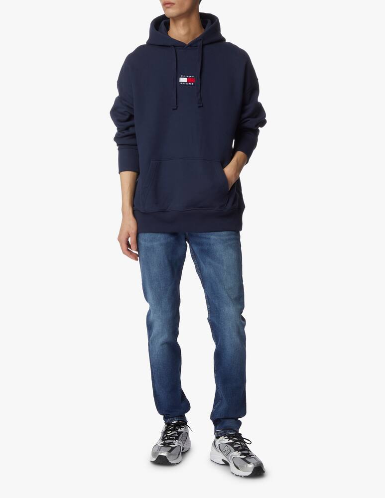 rinascente Tommy Jeans Felpa in cotone biologico con cappuccio - blu