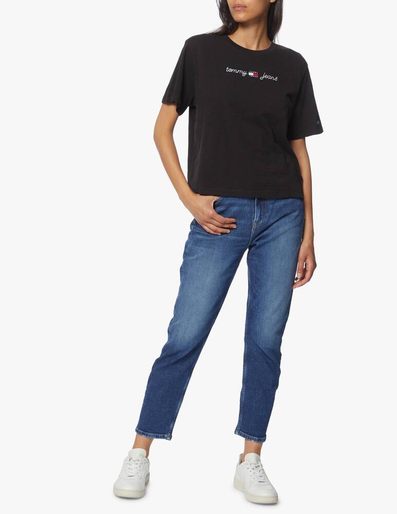 rinascente Tommy Jeans Cotton t-shirt with embroidered logo