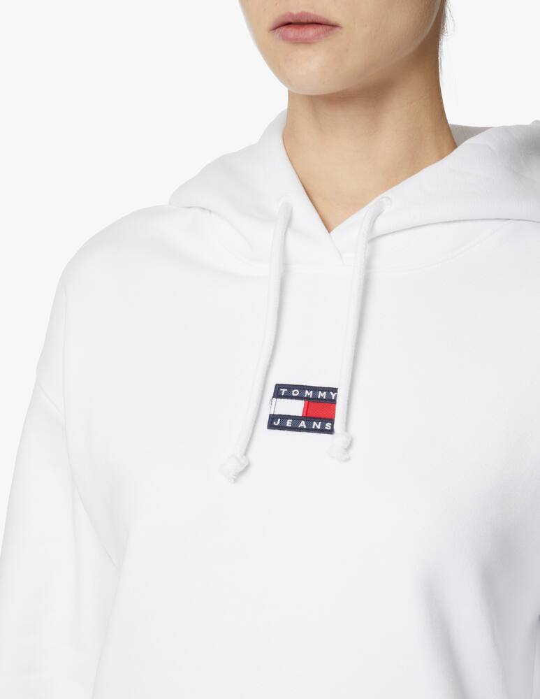 rinascente Tommy Jeans Felpa in cotone con cappuccio - bianco