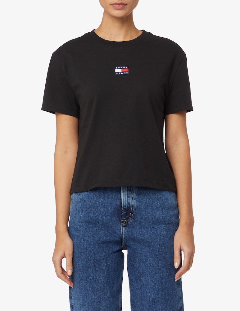 rinascente Tommy Jeans T-sshirt crop Badge - Nero