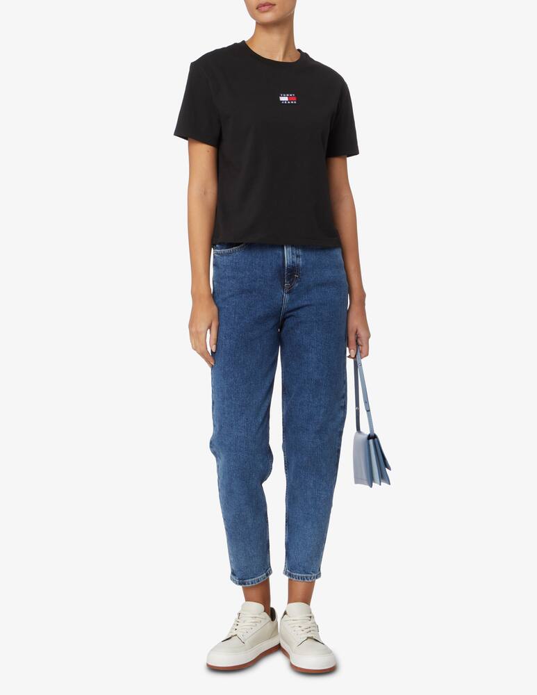 rinascente Tommy Jeans T-sshirt crop Badge - Nero