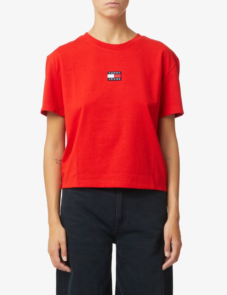 Tommy Jeans Badge cropped t-shirt - Red - picture 1