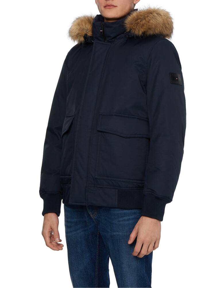 rinascente Tommy Hilfiger Fur hooded bomber jacket