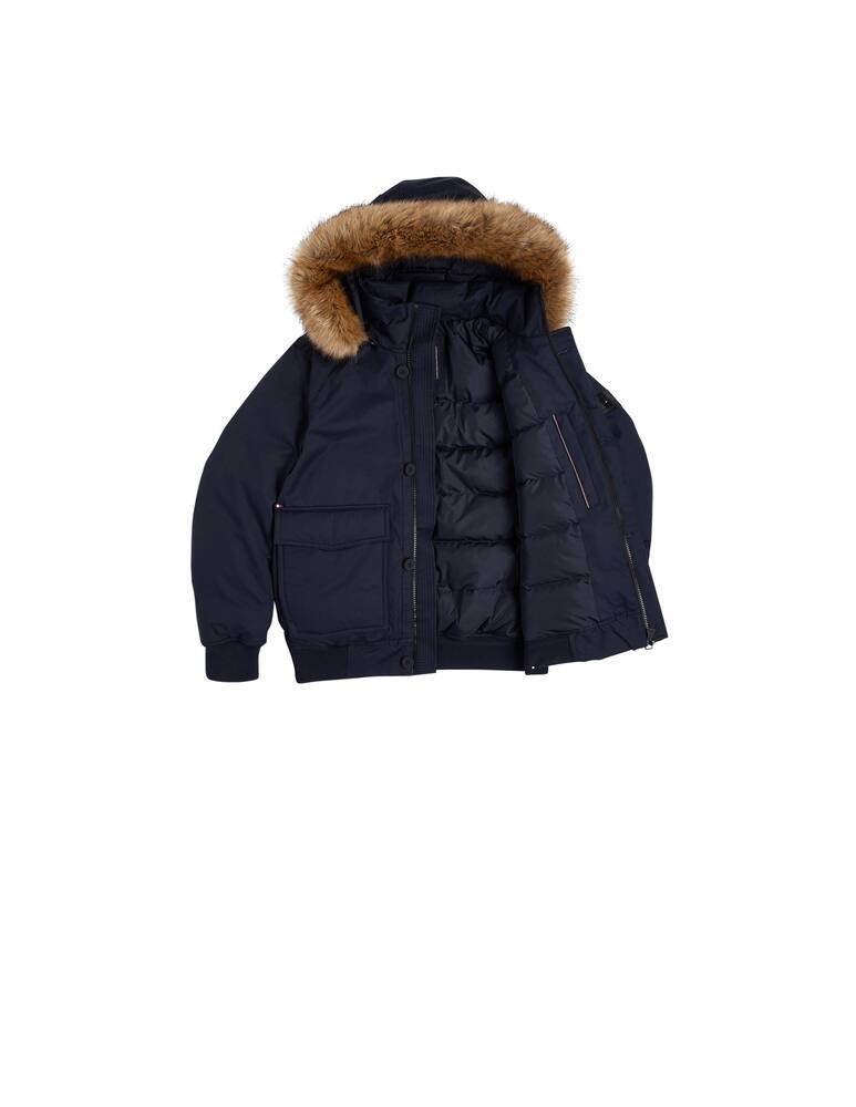 rinascente Tommy Hilfiger Fur hooded bomber jacket