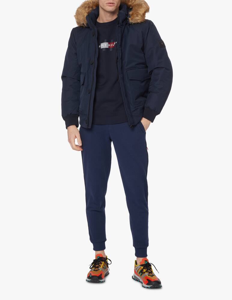 rinascente Tommy Hilfiger Fur hooded bomber jacket