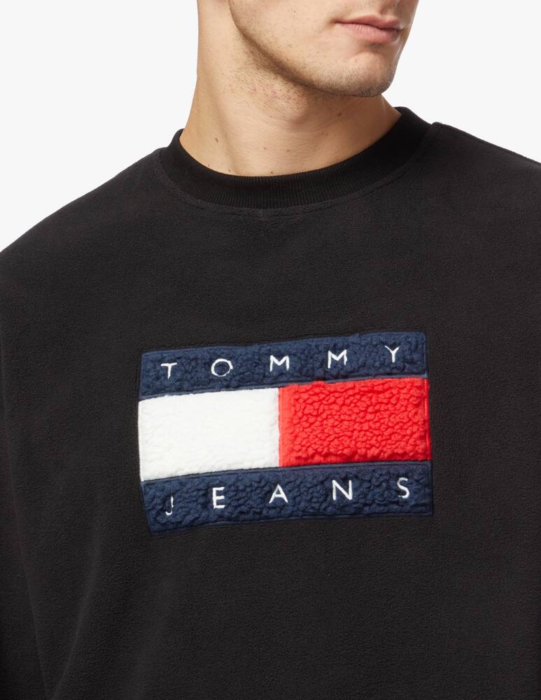 rinascente Tommy Jeans Felpa girocollo in pile con logo