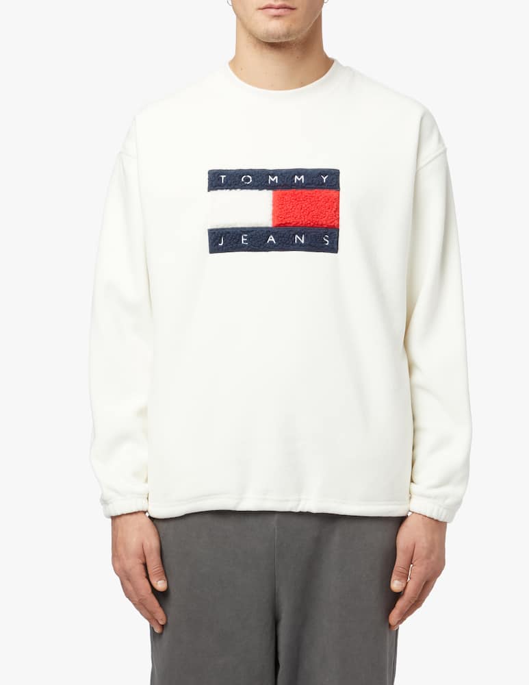 rinascente Tommy Jeans Felpa girocollo in pile con logo