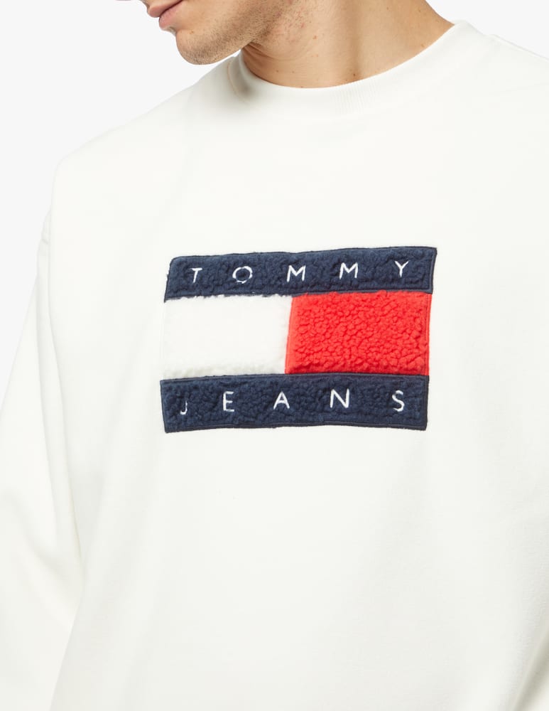 rinascente Tommy Jeans Felpa girocollo in pile con logo