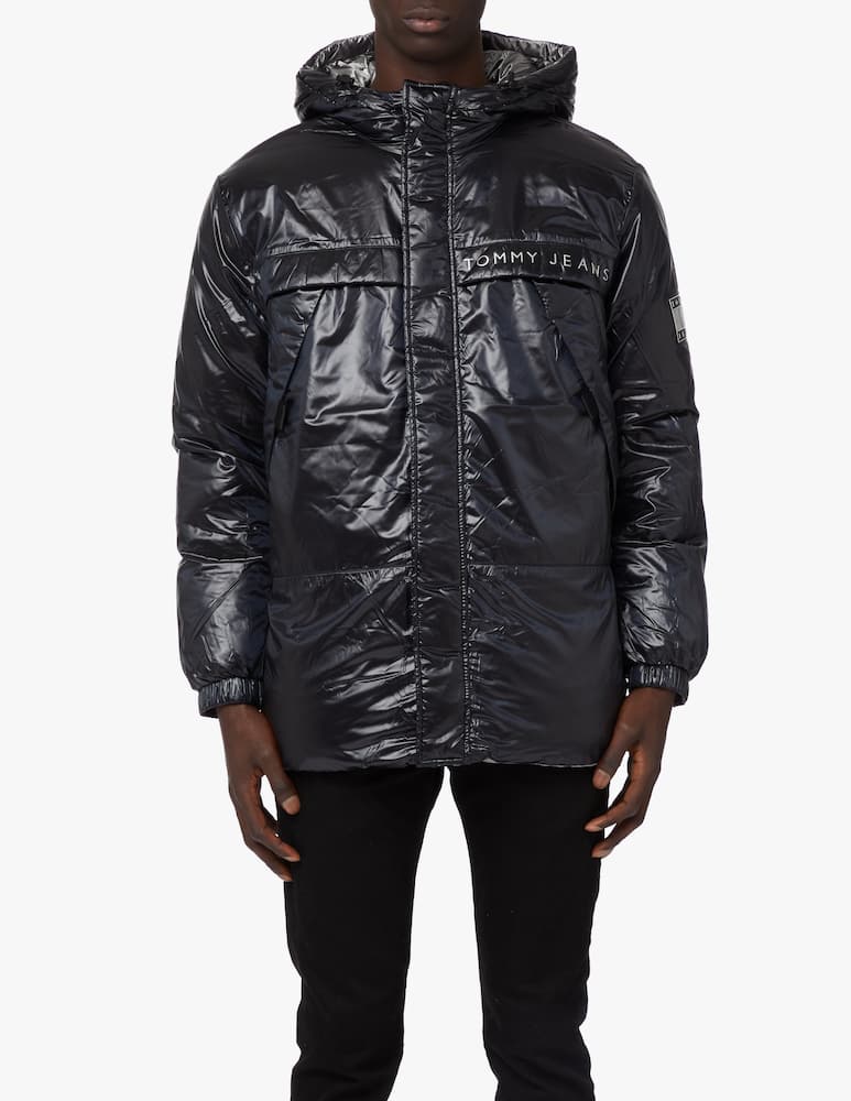 rinascente Tommy Jeans Metallic padded reversible hooded jacket