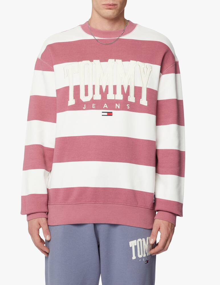 rinascente Tommy Jeans Stripes college roundneck sweatshirt
