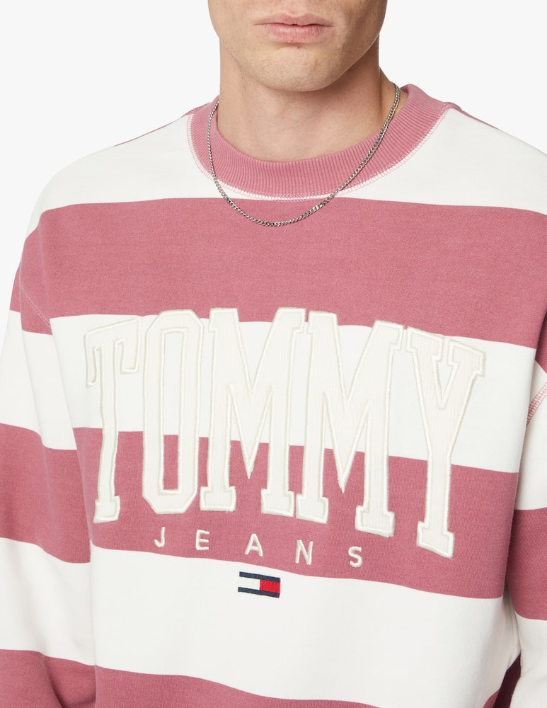 rinascente Tommy Jeans Stripes college roundneck sweatshirt