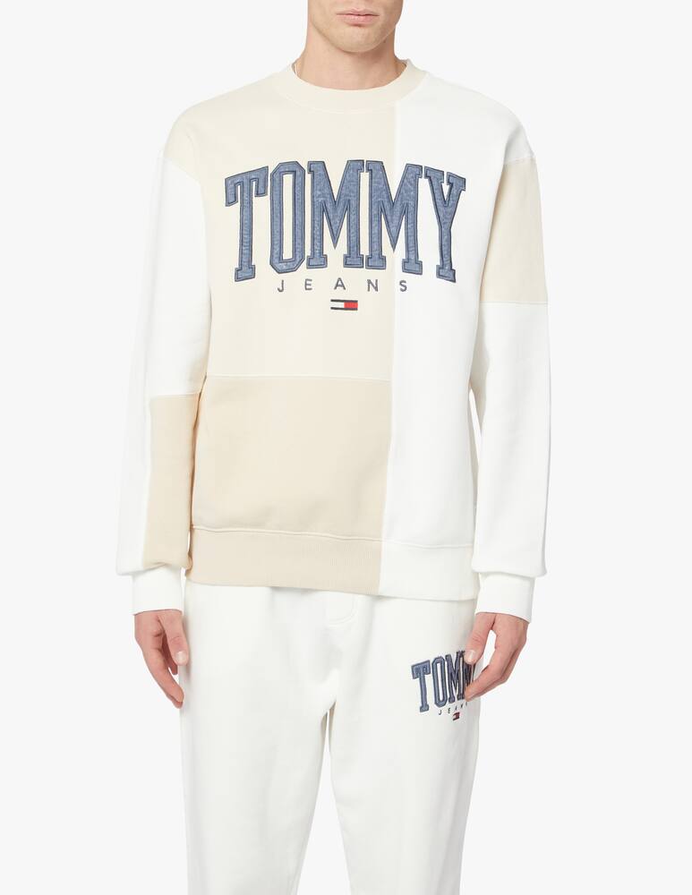 rinascente Tommy Jeans Logo college roundneck sweatshirt tonal cut
