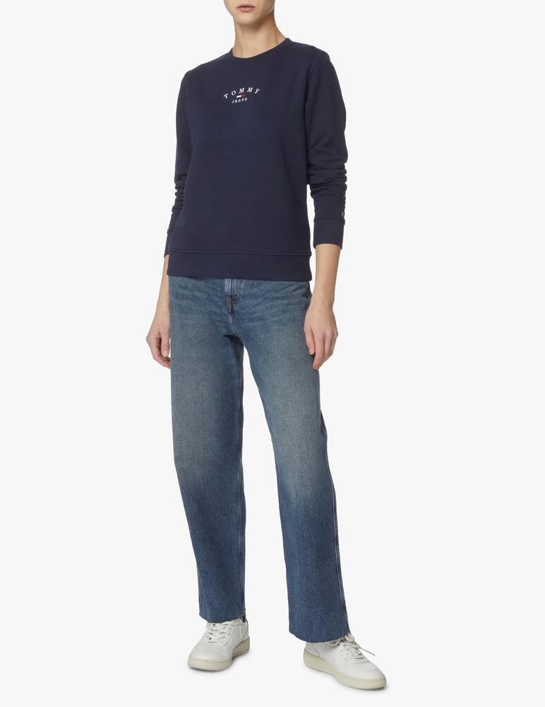rinascente Tommy Jeans Felpa girocollo con logo - blu
