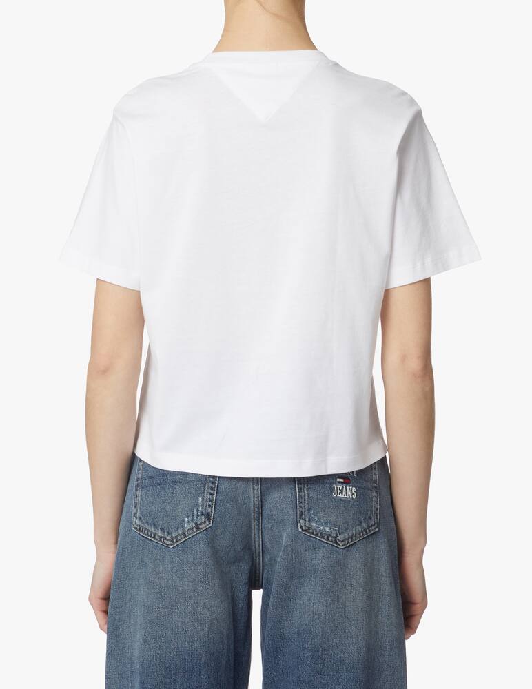 rinascente Tommy Jeans Cotton t-shirt with logo - white