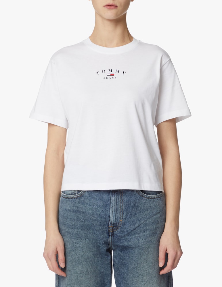 Tommy Jeans T-shirt in cotone con logo - bianco - immagine 1 Tommy Jeans T-shirt in cotone con logo - bianco - immagine 1