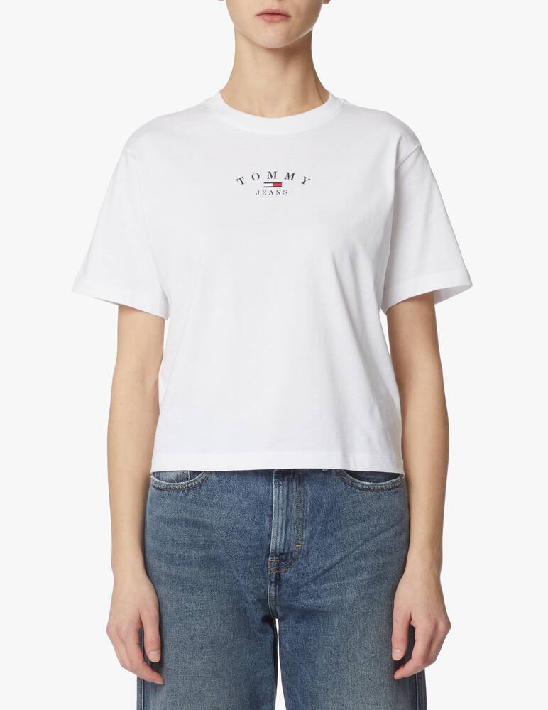 rinascente Tommy Jeans Cotton t-shirt with logo - white