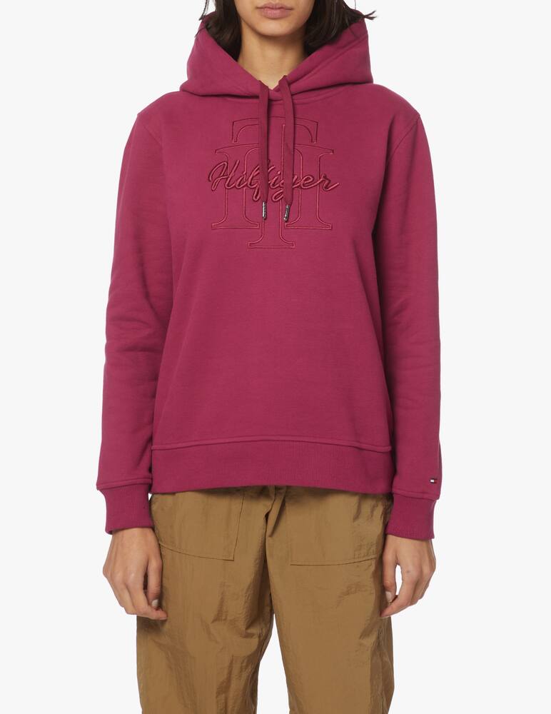 Tommy Hilfiger Felpa in cotone con cappuccio con logo - rosso - immagine 1 Tommy Hilfiger Felpa in cotone con cappuccio con logo - rosso - immagine 1