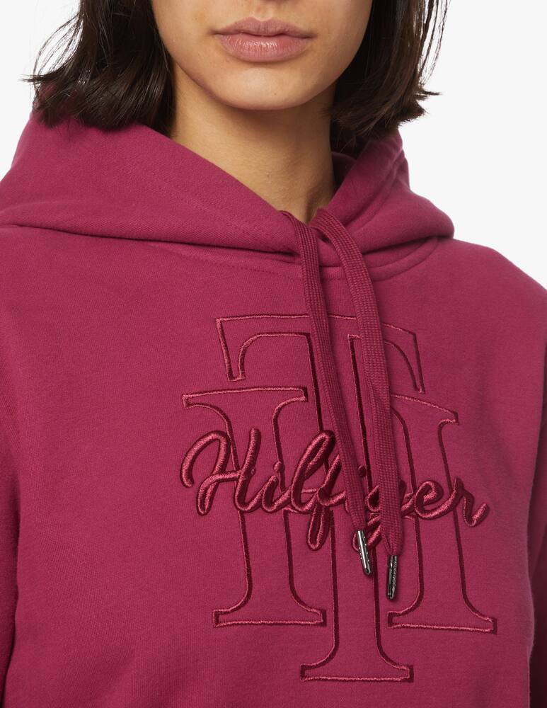 Tommy Hilfiger Felpa in cotone con cappuccio con logo - rosso - immagine 4 Tommy Hilfiger Felpa in cotone con cappuccio con logo - rosso - immagine 4