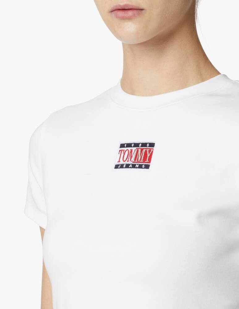 rinascente Tommy Jeans Cotton t-shirt with logo - white