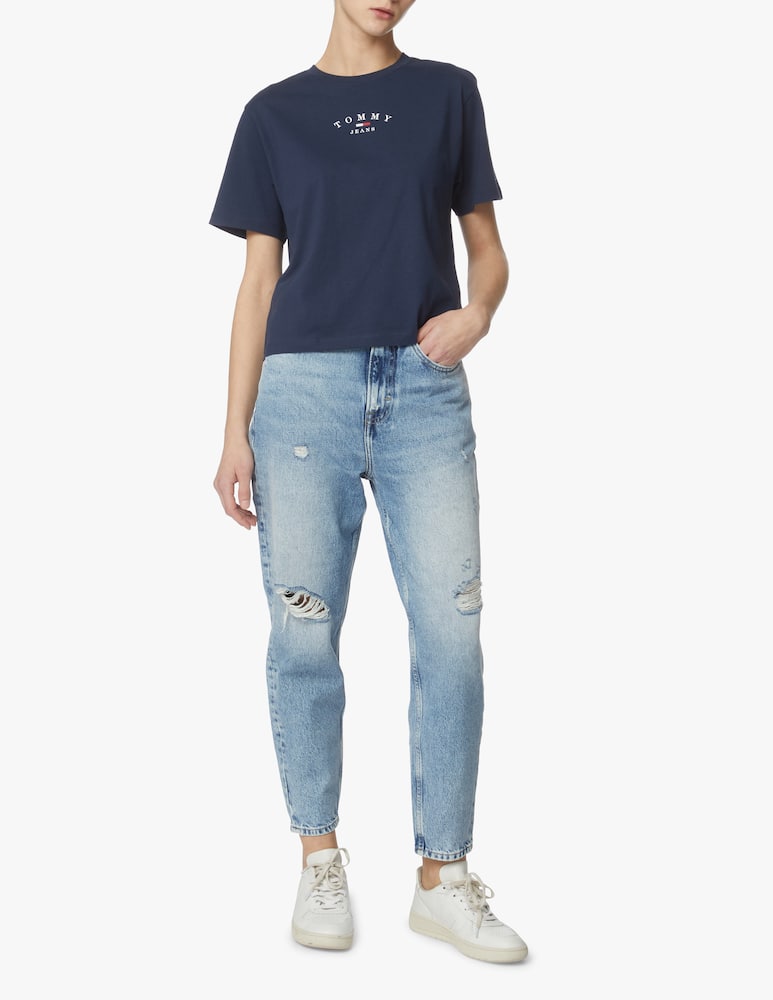 rinascente Tommy Jeans Cotton t-shirt with logo - blue