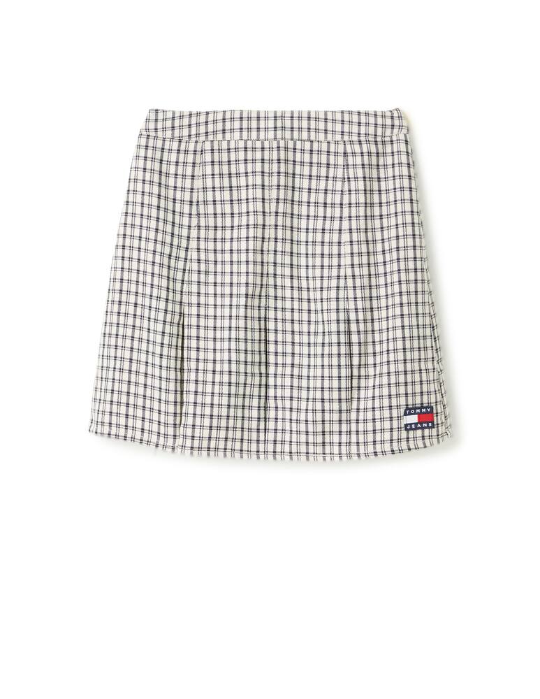 rinascente Tommy Jeans Check mini skirt - white