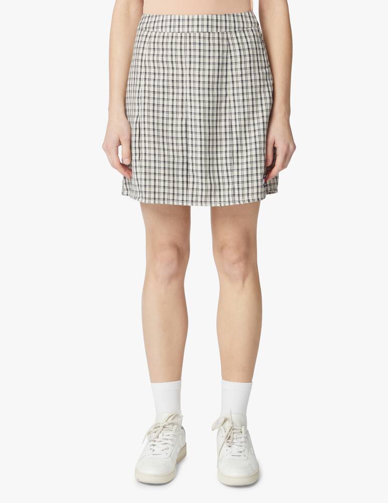 rinascente Tommy Jeans Check mini skirt - white