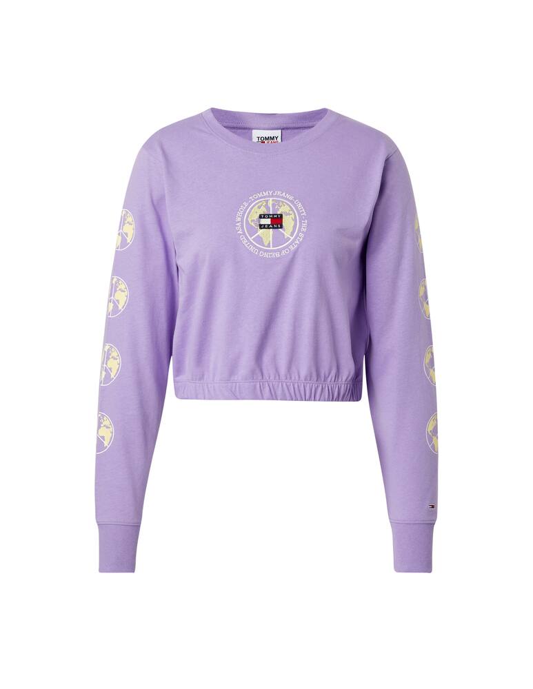 rinascente Tommy Jeans Felpa a manica lunga in cotone - lilla