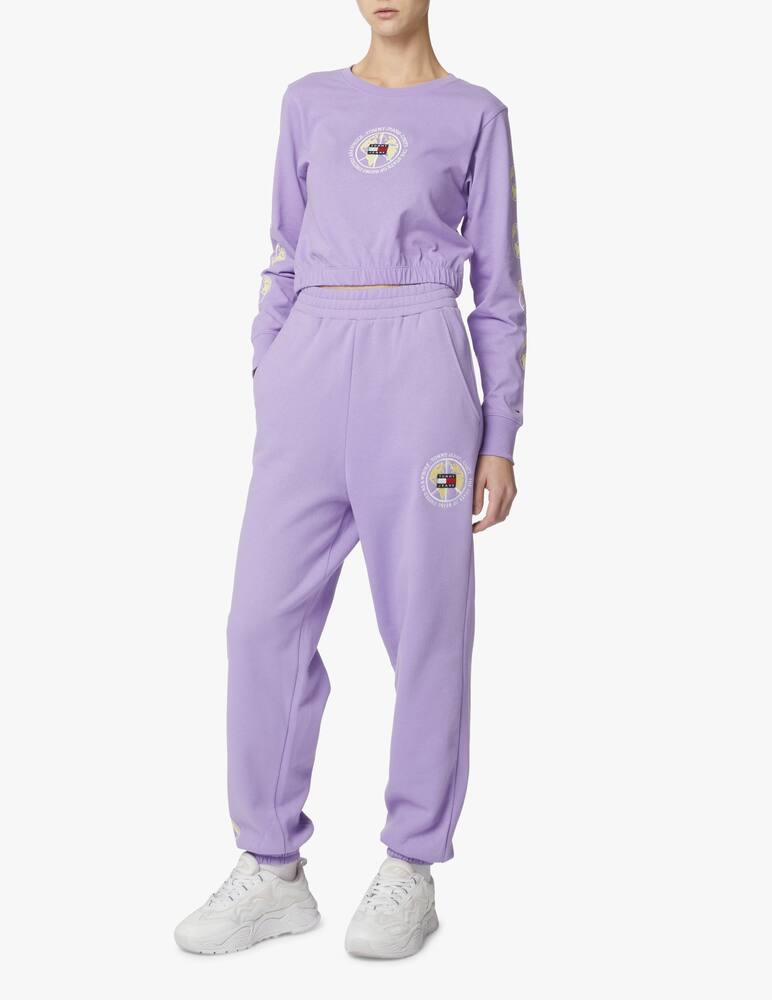 rinascente Tommy Jeans Felpa a manica lunga in cotone - lilla