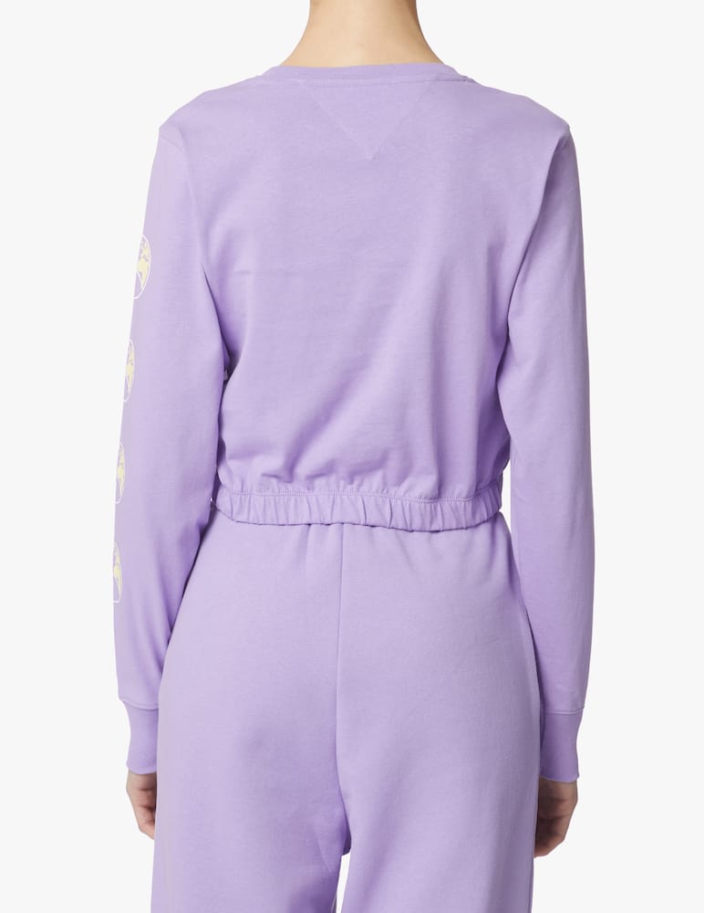 rinascente Tommy Jeans Felpa a manica lunga in cotone - lilla