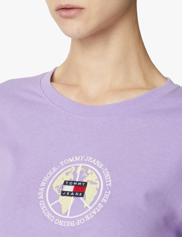 rinascente Tommy Jeans Felpa a manica lunga in cotone - lilla