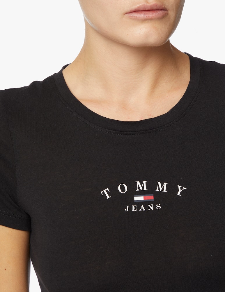 rinascente Tommy Jeans T-shirt in cotone con logo - nero