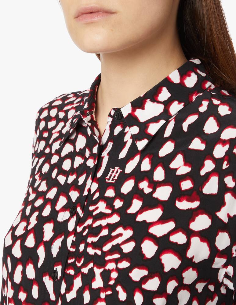 rinascente Tommy Hilfiger Midi dress animal printed - black