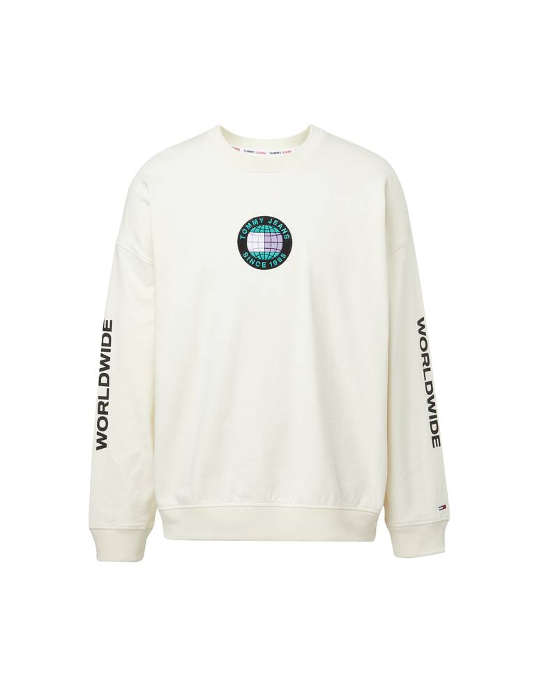 rinascente Tommy Jeans Global unitees logo roundneck sweatshirt - white