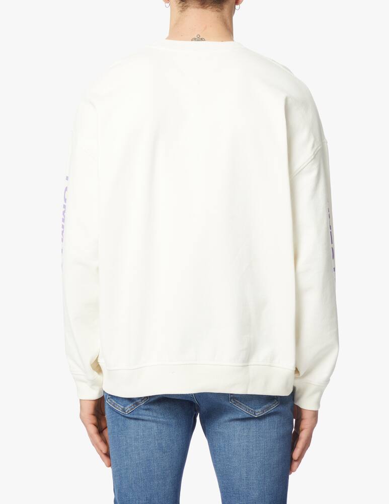 rinascente Tommy Jeans Global unitees logo roundneck sweatshirt - white