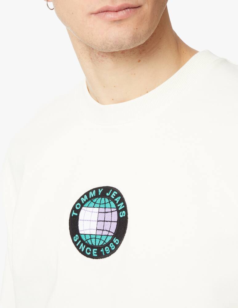 rinascente Tommy Jeans Global unitees logo roundneck sweatshirt - white