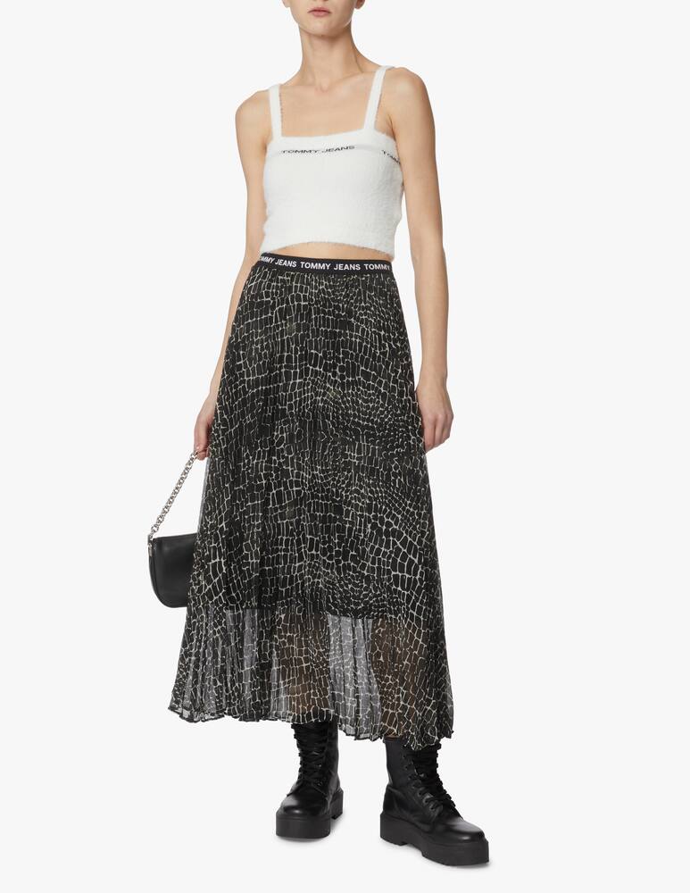 rinascente Tommy Jeans Gonna maxi con stampa lucertola - nero