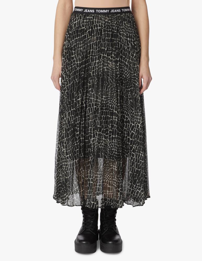 rinascente Tommy Jeans Gonna maxi con stampa lucertola - nero