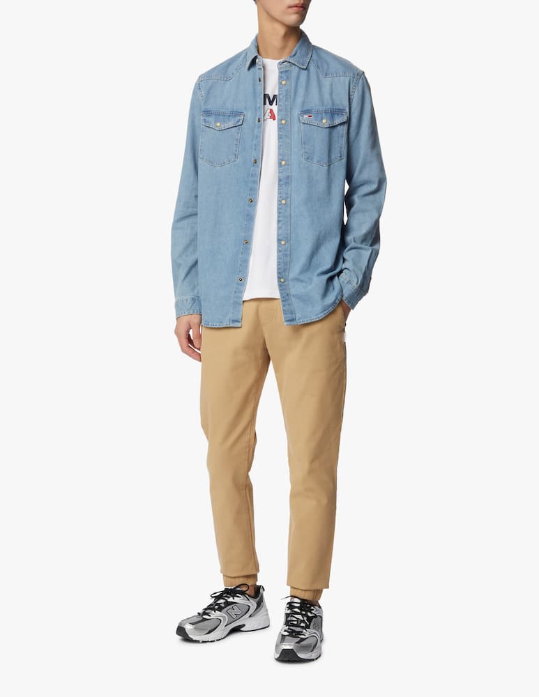 rinascente Tommy Jeans Camicia manica lunga in denim western - blu