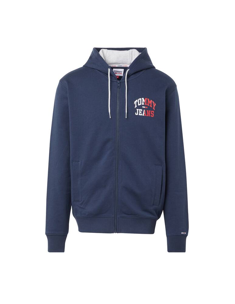 rinascente Tommy Jeans Felpa con cappuccio fzip logo college - blu