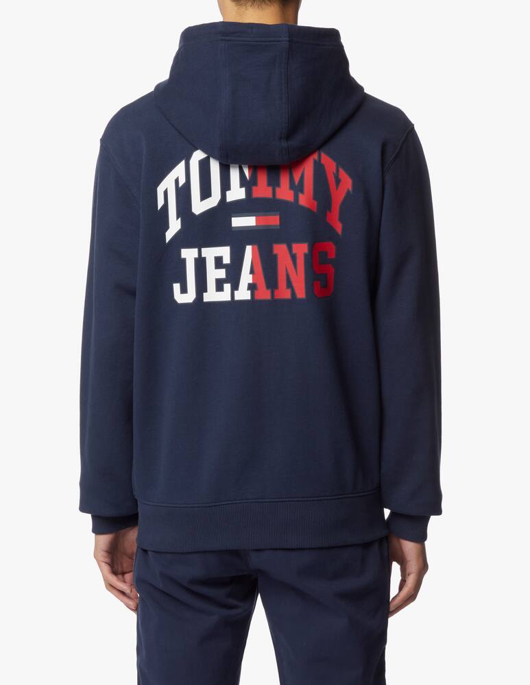 rinascente Tommy Jeans Felpa con cappuccio fzip logo college - blu