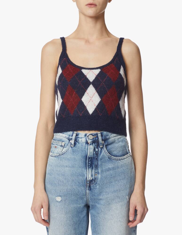 Tommy Jeans Crop top in maglia - blu - immagine 1 Tommy Jeans Crop top in maglia - blu - immagine 1