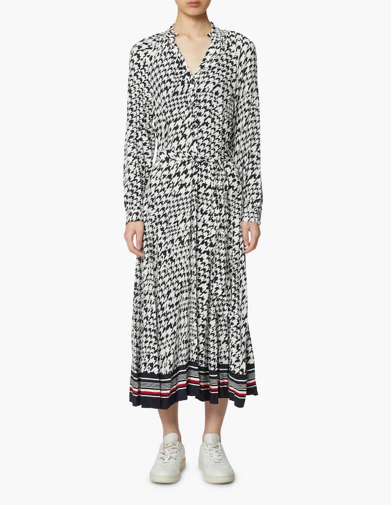 rinascente Tommy Hilfiger Vestito lungo a manica lunga stampa animalier - blu